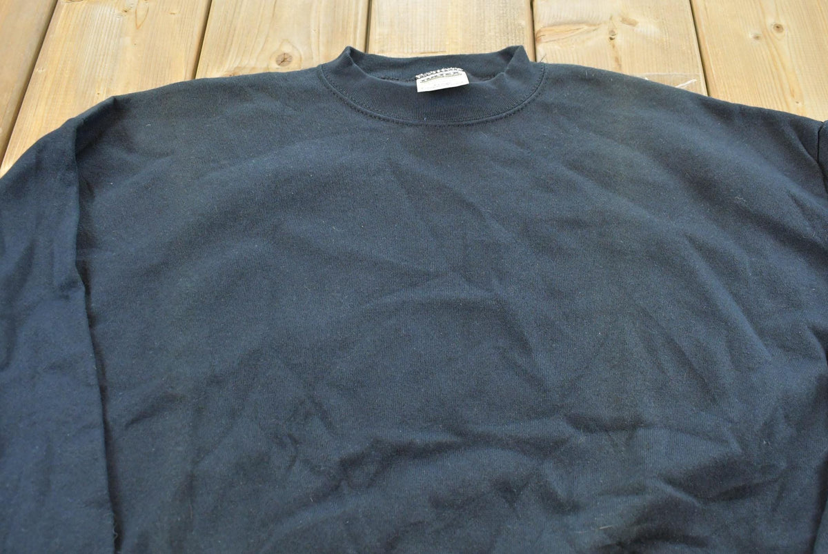 Vintage 1990s Blank Black Tultex Crewneck Sweatshirt Men's XL from propervintagecanada