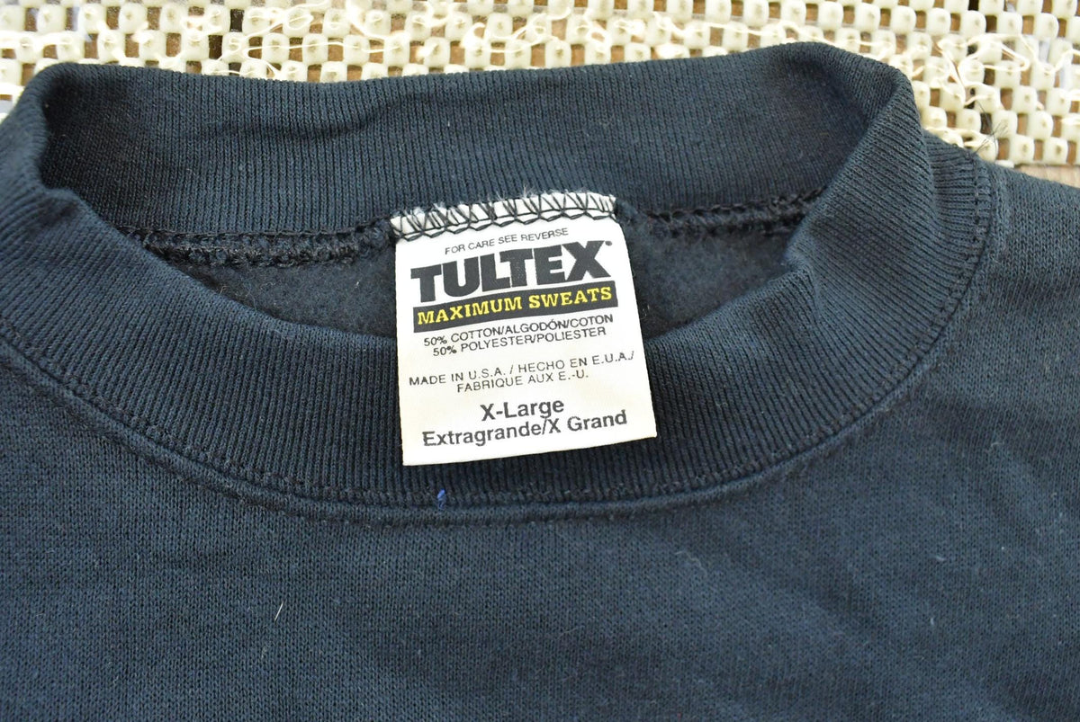 Vintage 1990s Blank Black Tultex Crewneck Sweatshirt Men's XL from propervintagecanada
