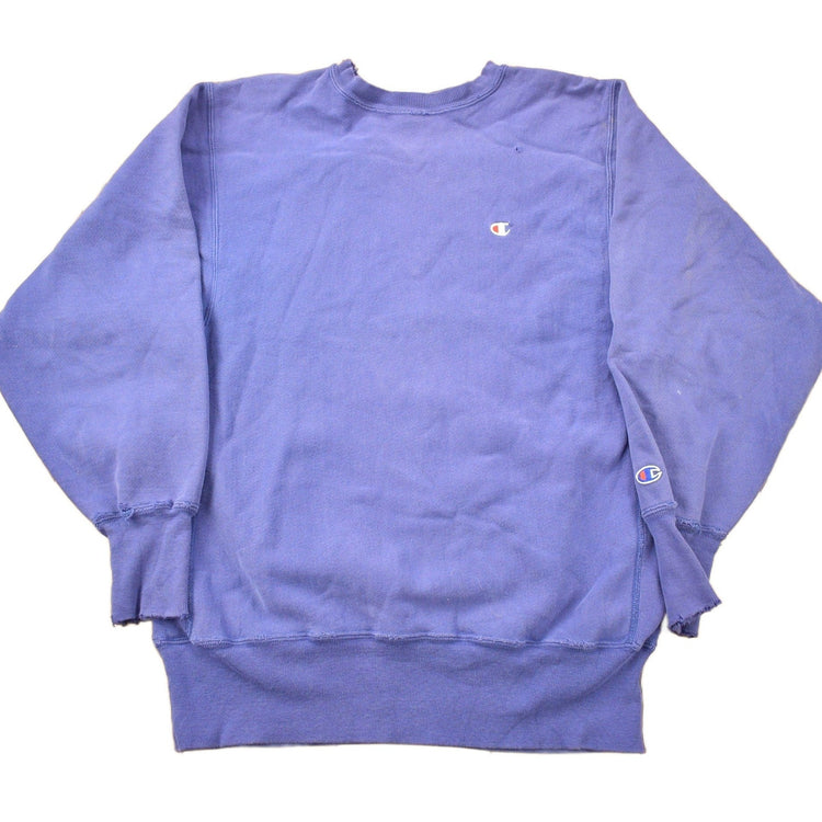 Vintage 1990s Blank Blue Champion Reverse Weave Crewneck Men's XL from propervintagecanada