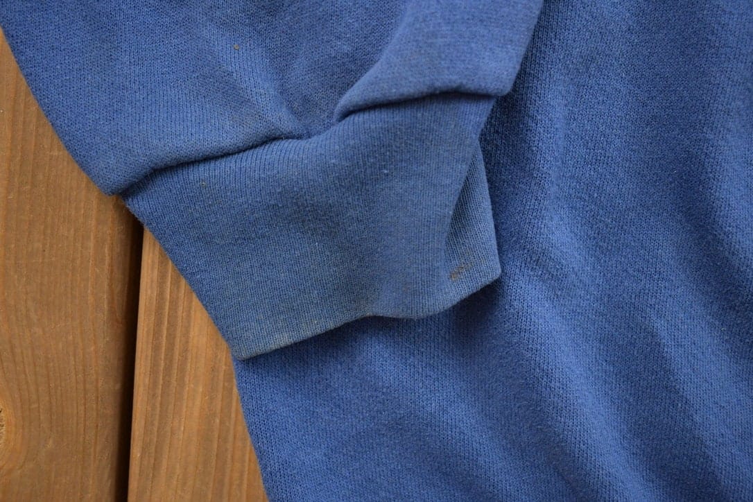 Vintage 1990s Blank Blue Crewneck Sweatshirt Men's 2XL from propervintagecanada