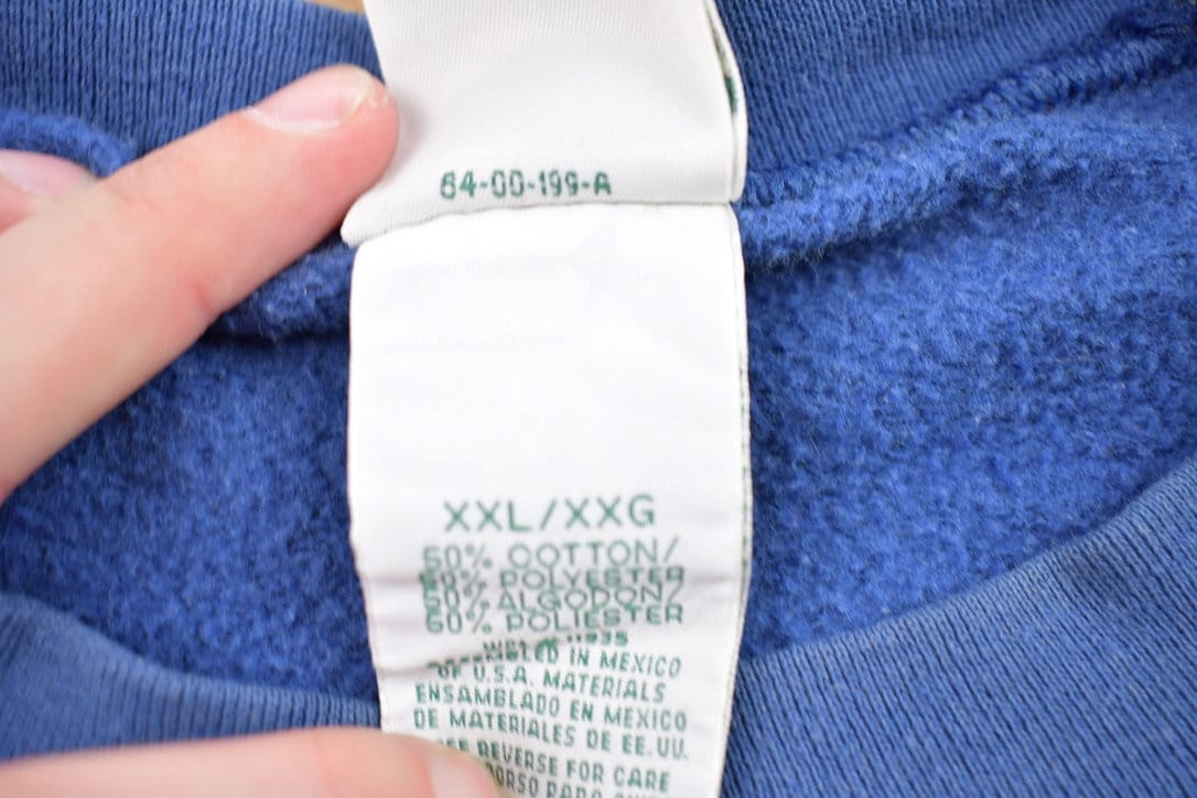 Vintage 1990s Blank Blue Crewneck Sweatshirt Men's 2XL from propervintagecanada