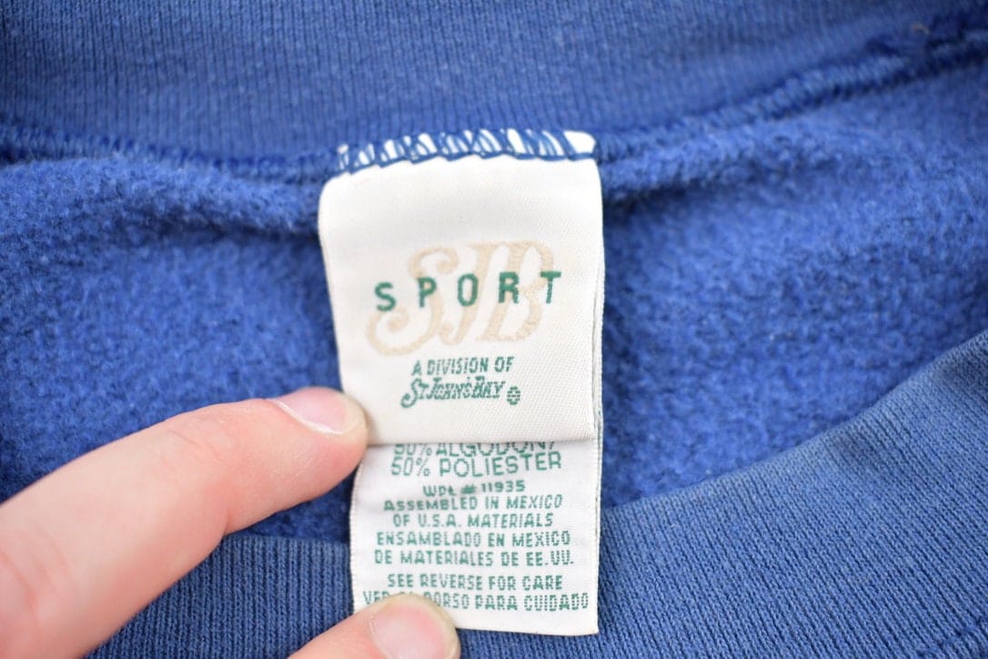 Vintage 1990s Blank Blue Crewneck Sweatshirt Men's 2XL from propervintagecanada