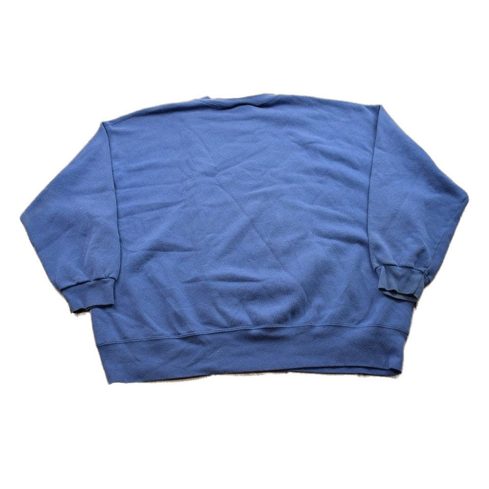 Vintage 1990s Blank Blue Crewneck Sweatshirt Men's 2XL from propervintagecanada