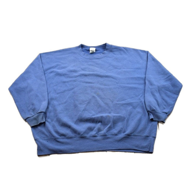Vintage 1990s Blank Blue Crewneck Sweatshirt Men's 2XL from propervintagecanada