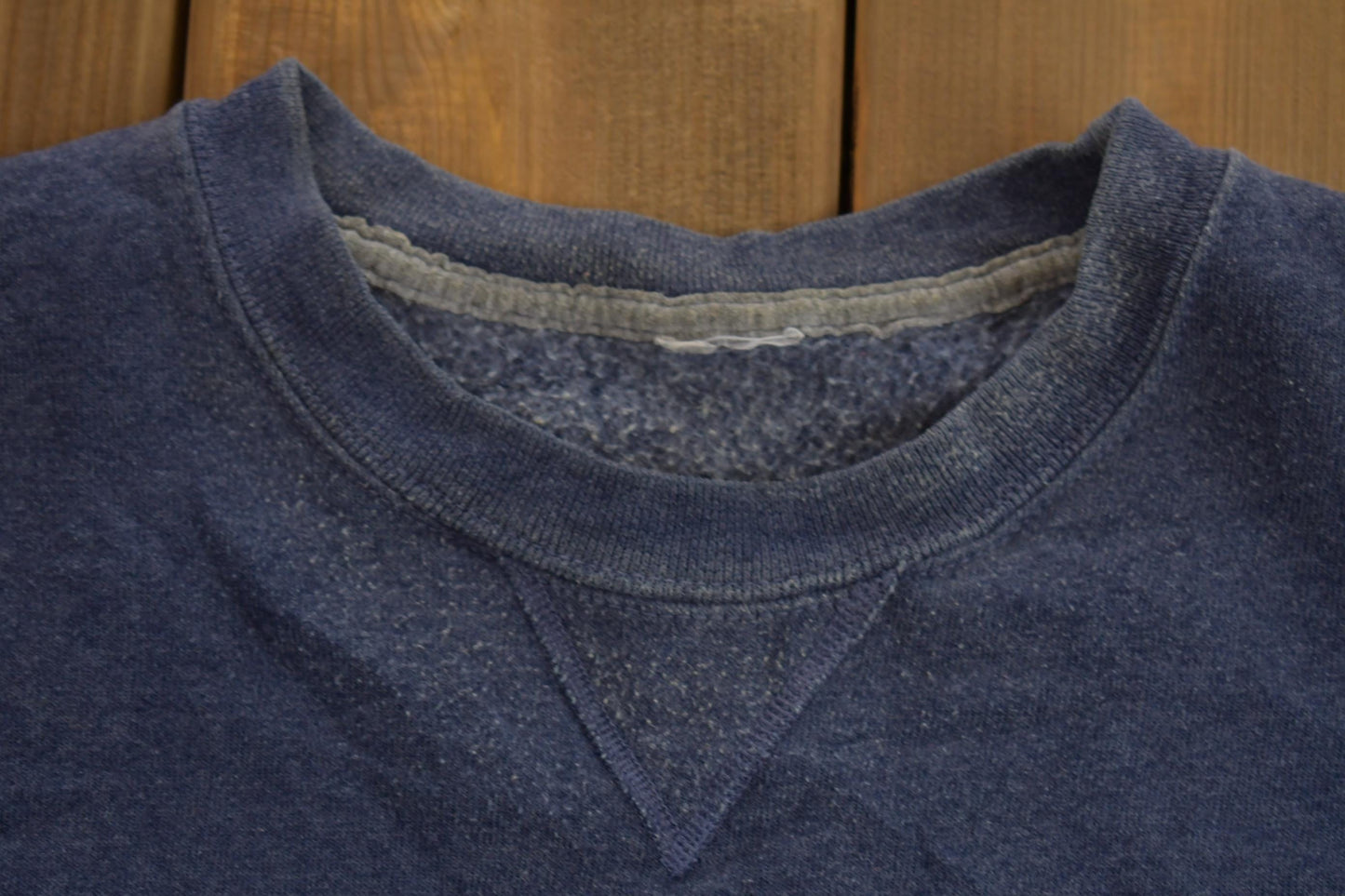 Vintage 1990s Blank Blue Crewneck Sweatshirt Men's Large from propervintagecanada