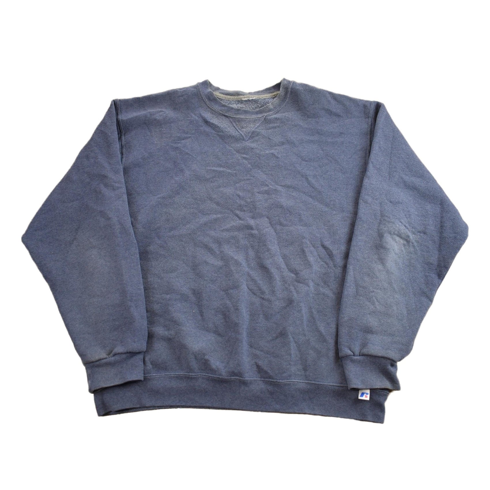 Vintage 1990s Blank Blue Crewneck Sweatshirt Men's Large from propervintagecanada