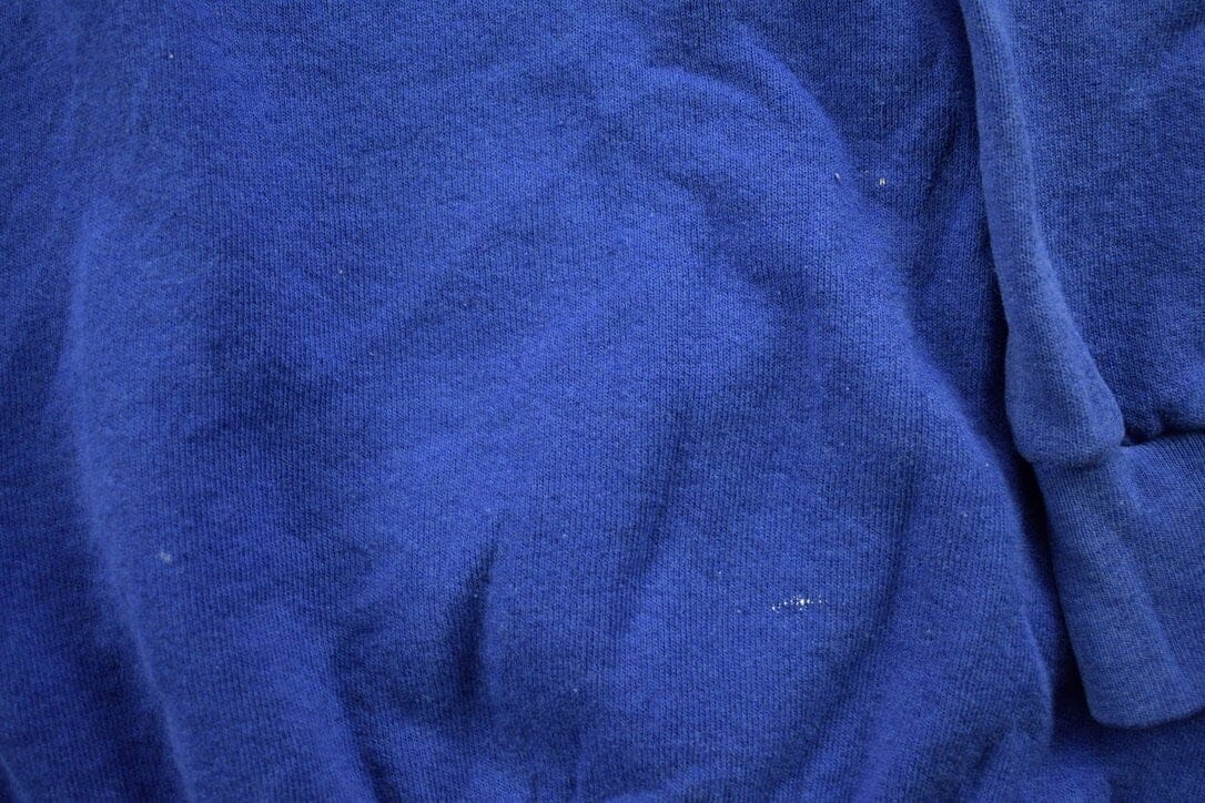 Vintage 1990s Blank Blue Crewneck Sweatshirt Men's Large from propervintagecanada