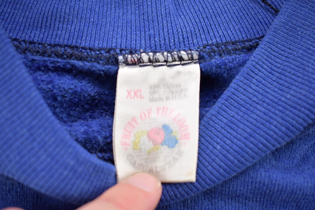 Vintage 1990s Blank Blue Crewneck Sweatshirt Men's Large from propervintagecanada