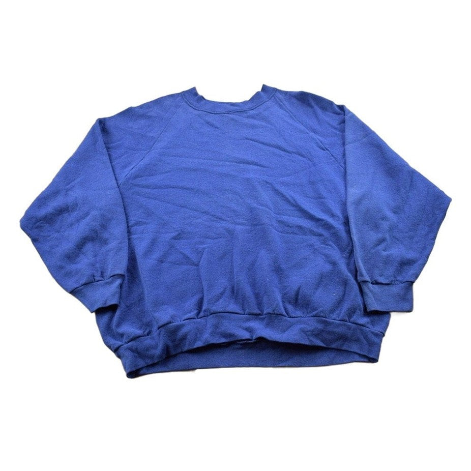 Vintage 1990s Blank Blue Crewneck Sweatshirt Men's Large from propervintagecanada