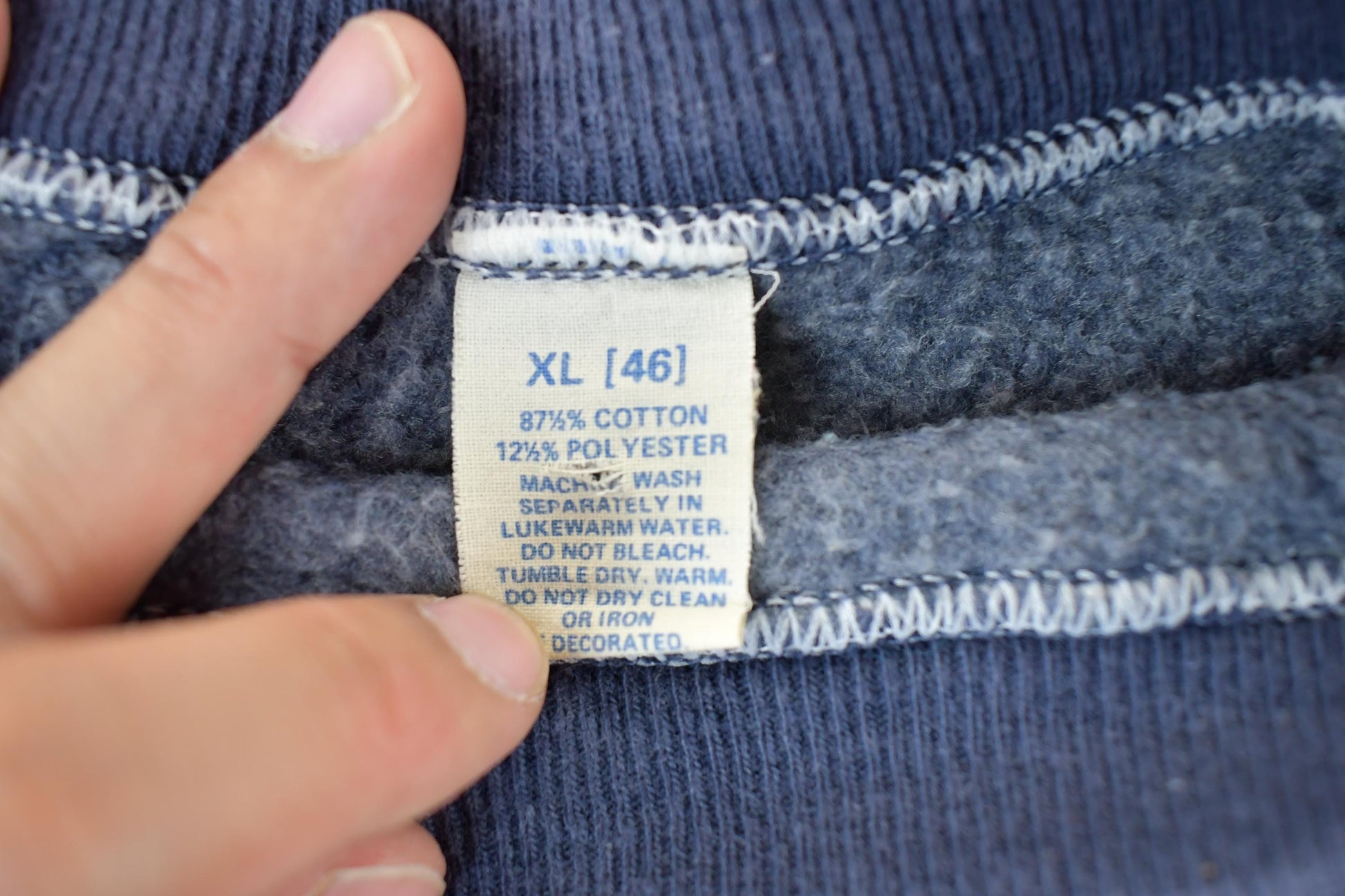 Vintage 1990s Blank Blue Crewneck Sweatshirt Men's Medium from propervintagecanada