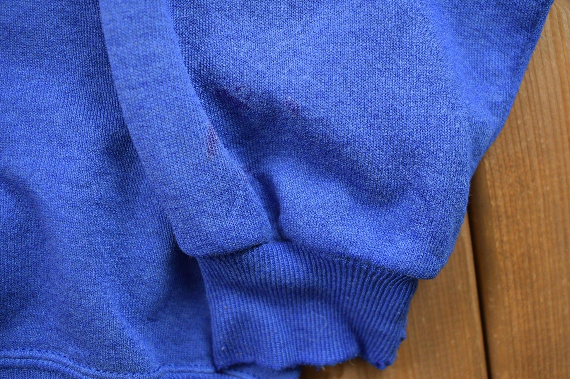 Vintage 1990s Blank Blue Crewneck Sweatshirt Men's Medium from propervintagecanada