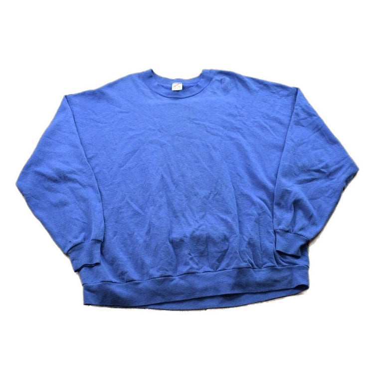 Vintage 1990s Blank Blue Crewneck Sweatshirt Men's XL from propervintagecanada