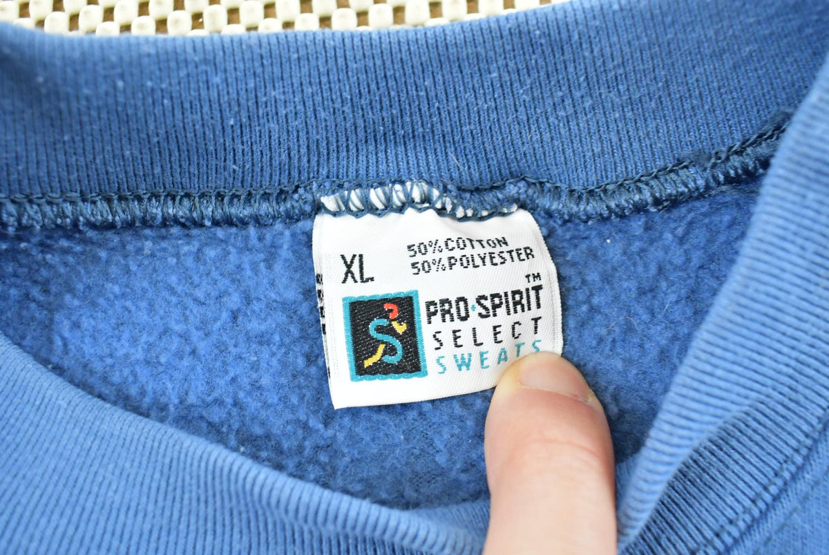 Vintage 1990s Blank Blue Crewneck Sweatshirt Men's XL from propervintagecanada