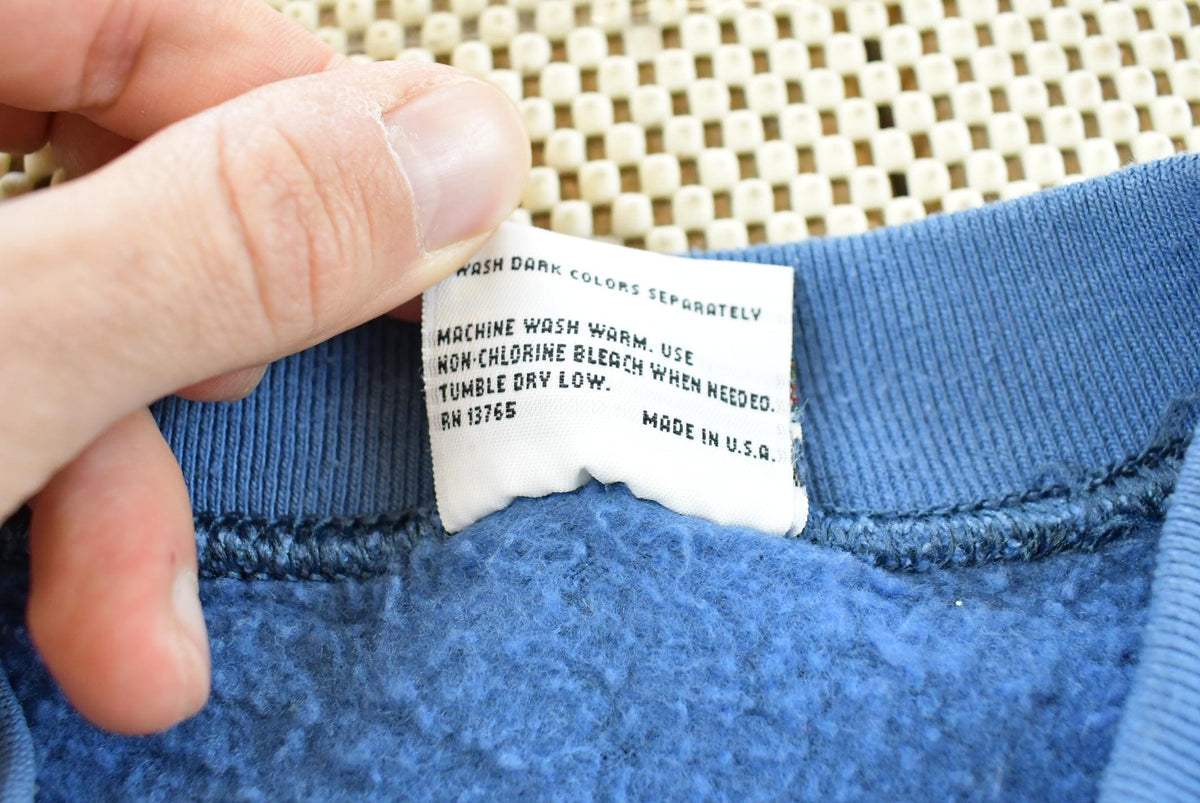 Vintage 1990s Blank Blue Crewneck Sweatshirt Men's XL from propervintagecanada