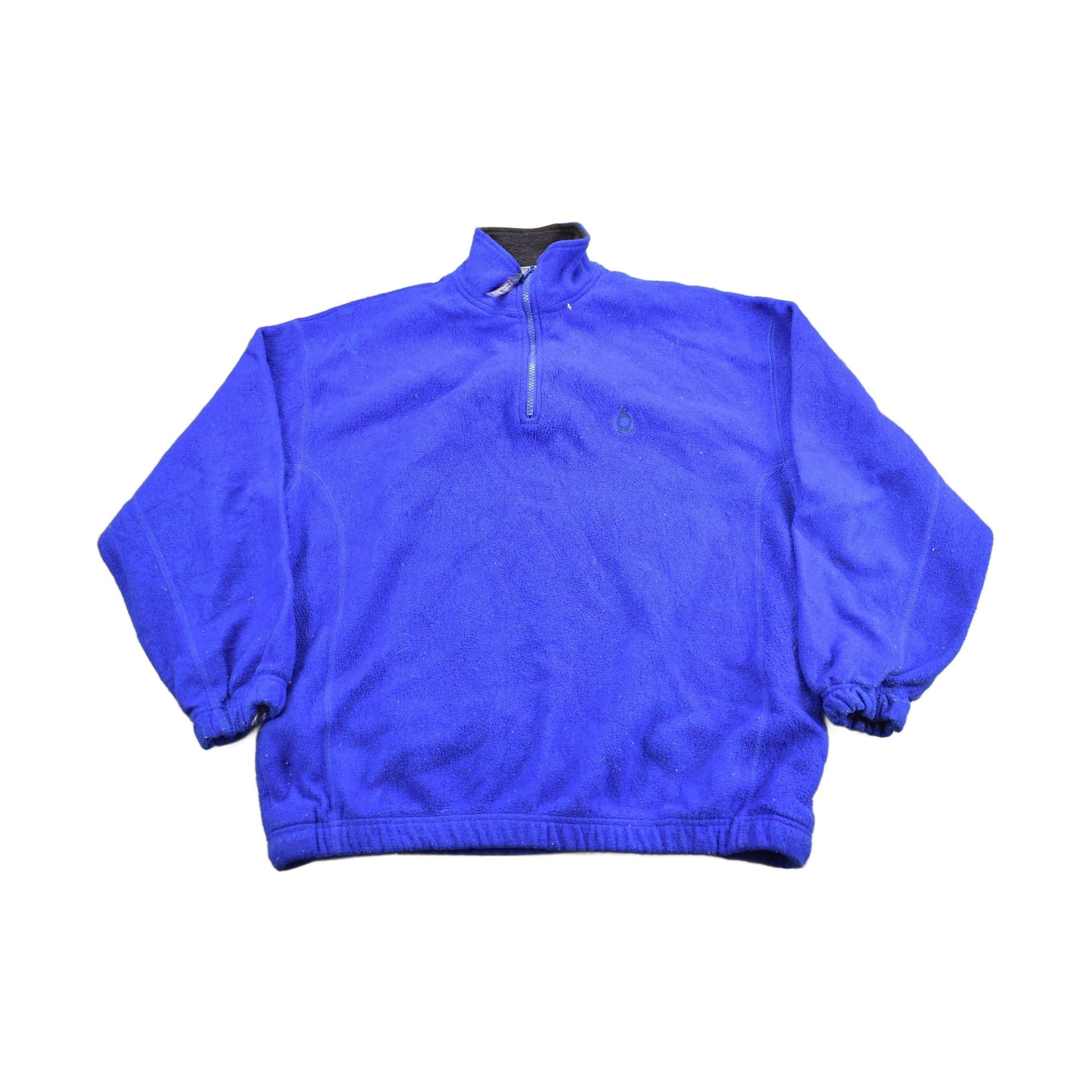 Vintage 1990s Blank Blue Fleece Sweater Men's Large from propervintagecanada