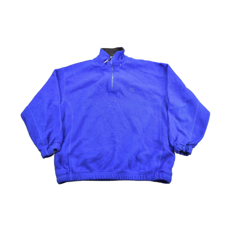 Vintage 1990s Blank Blue Fleece Sweater Men's Large from propervintagecanada