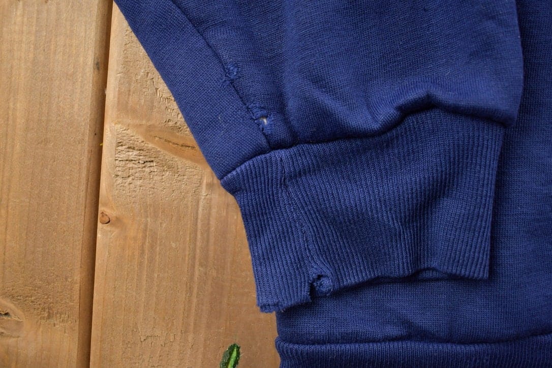Vintage 1990s Blank Blue Thermal Lined Zip Up Hoodie Men's MMen's Medium from propervintagecanada