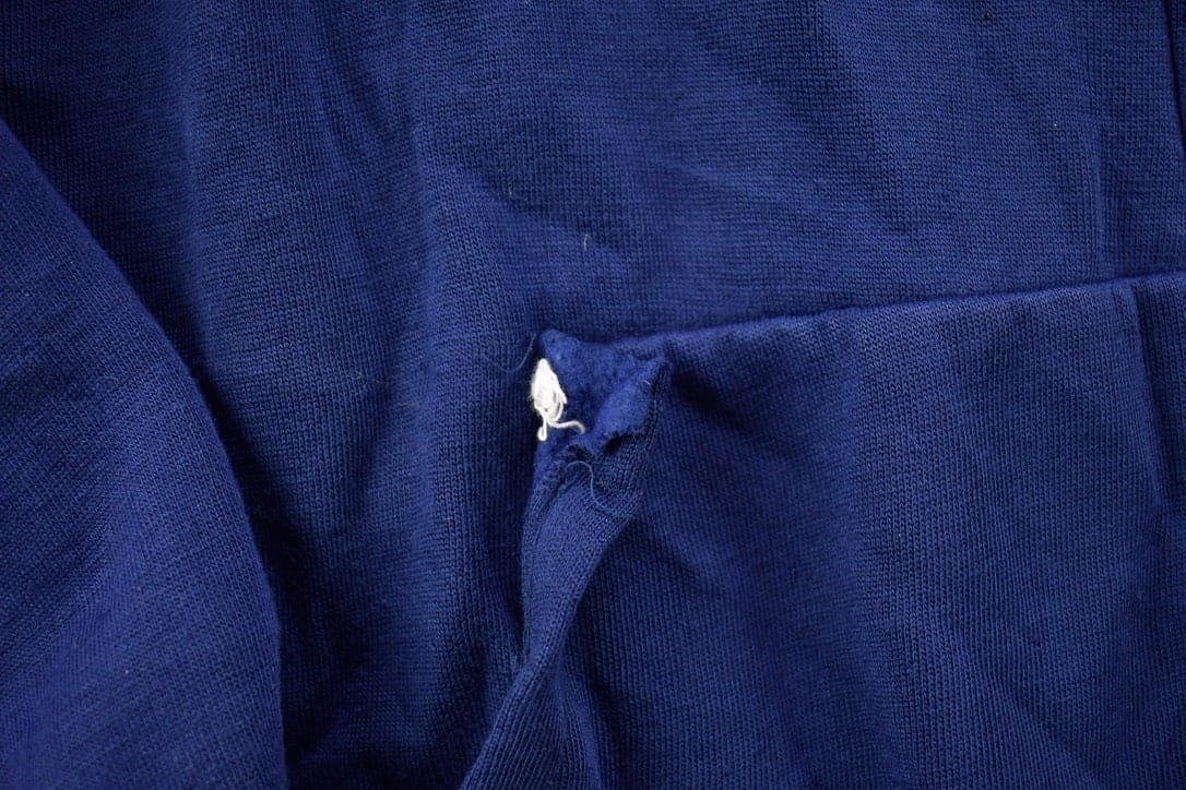Vintage 1990s Blank Blue Thermal Lined Zip Up Hoodie Men's MMen's Medium from propervintagecanada