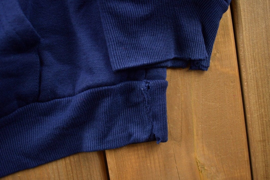 Vintage 1990s Blank Blue Thermal Lined Zip Up Hoodie Men's MMen's Medium from propervintagecanada