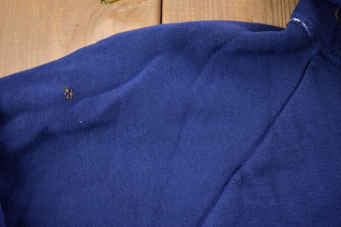 Vintage 1990s Blank Blue Thermal Lined Zip Up Hoodie Men's MMen's Medium from propervintagecanada