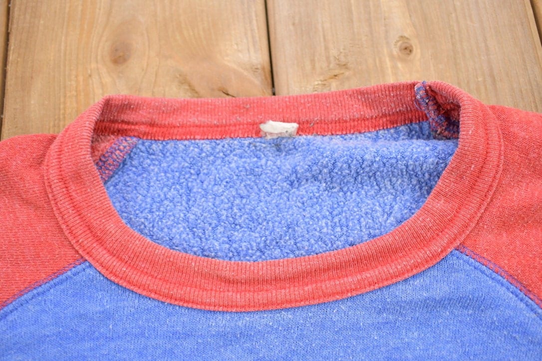 Vintage 1990s Blank Colour Block Crewneck Sweatshirt Men's MMen's Medium from propervintagecanada