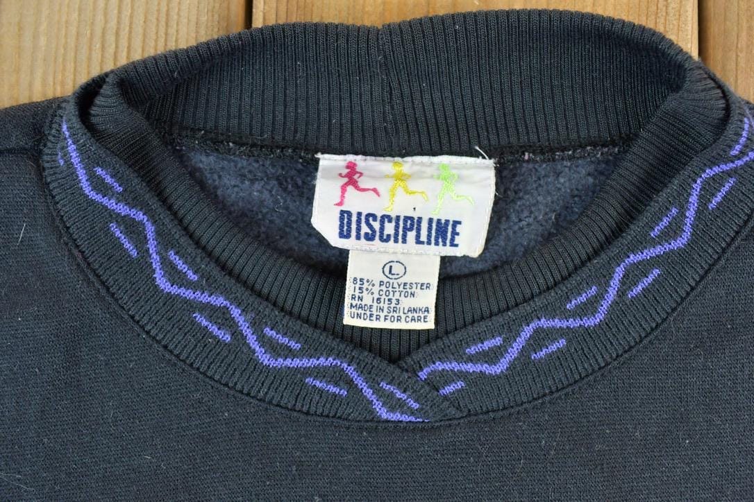 Vintage 1990s Blank Discipline Crewneck Sweatshirt Men's Small from propervintagecanada