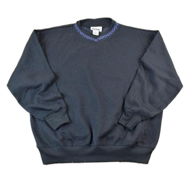 Vintage 1990s Blank Discipline Crewneck Sweatshirt Men's Small from propervintagecanada