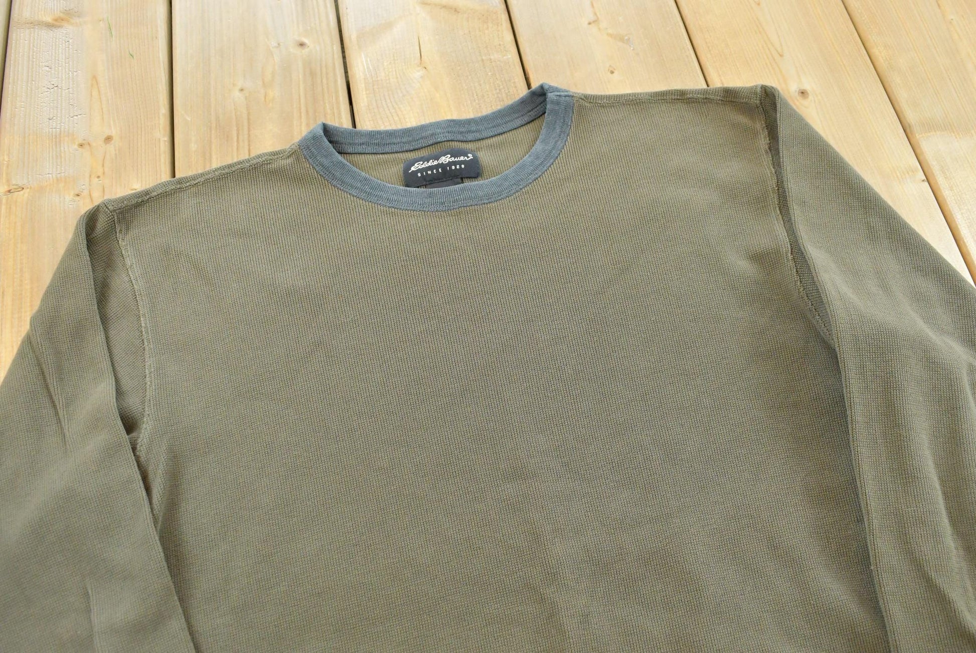 Vintage 1990s Blank Eddie Bauer Thermal Long Sleeve T-Shirt Men's M from propervintagecanada