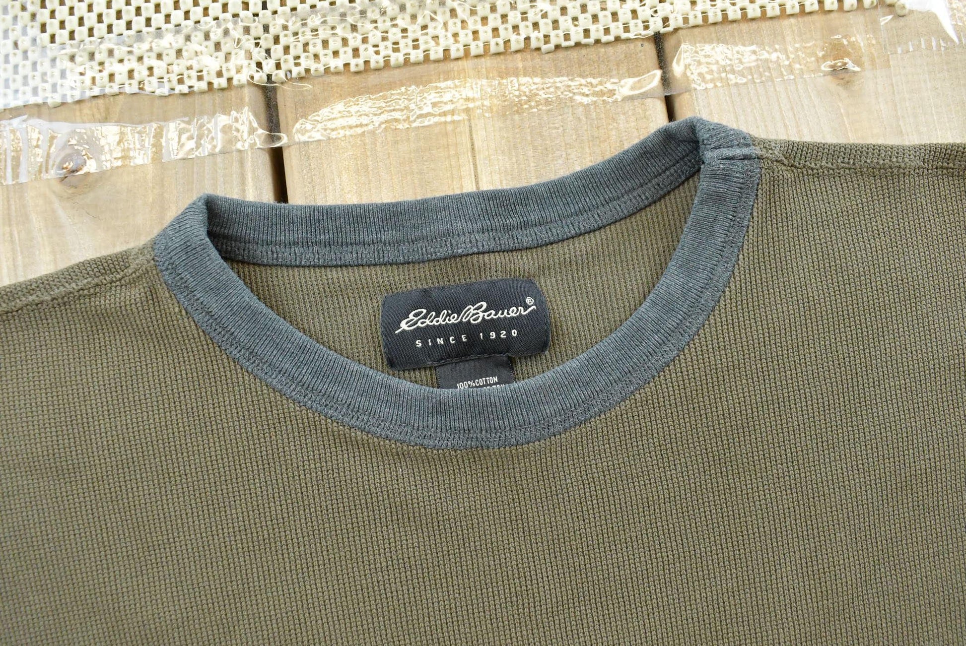 Vintage 1990s Blank Eddie Bauer Thermal Long Sleeve T-Shirt Men's M from propervintagecanada