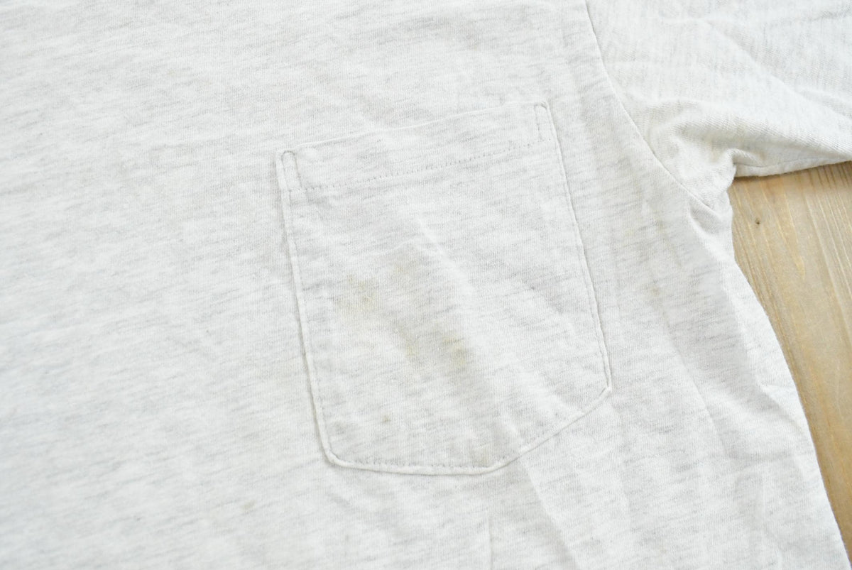Vintage 1990s Blank Gray Pocket T-Shirt Men's M from propervintagecanada