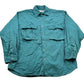 Vintage 1990s Blank Green Button Up Shirt Men's Medium from propervintagecanada