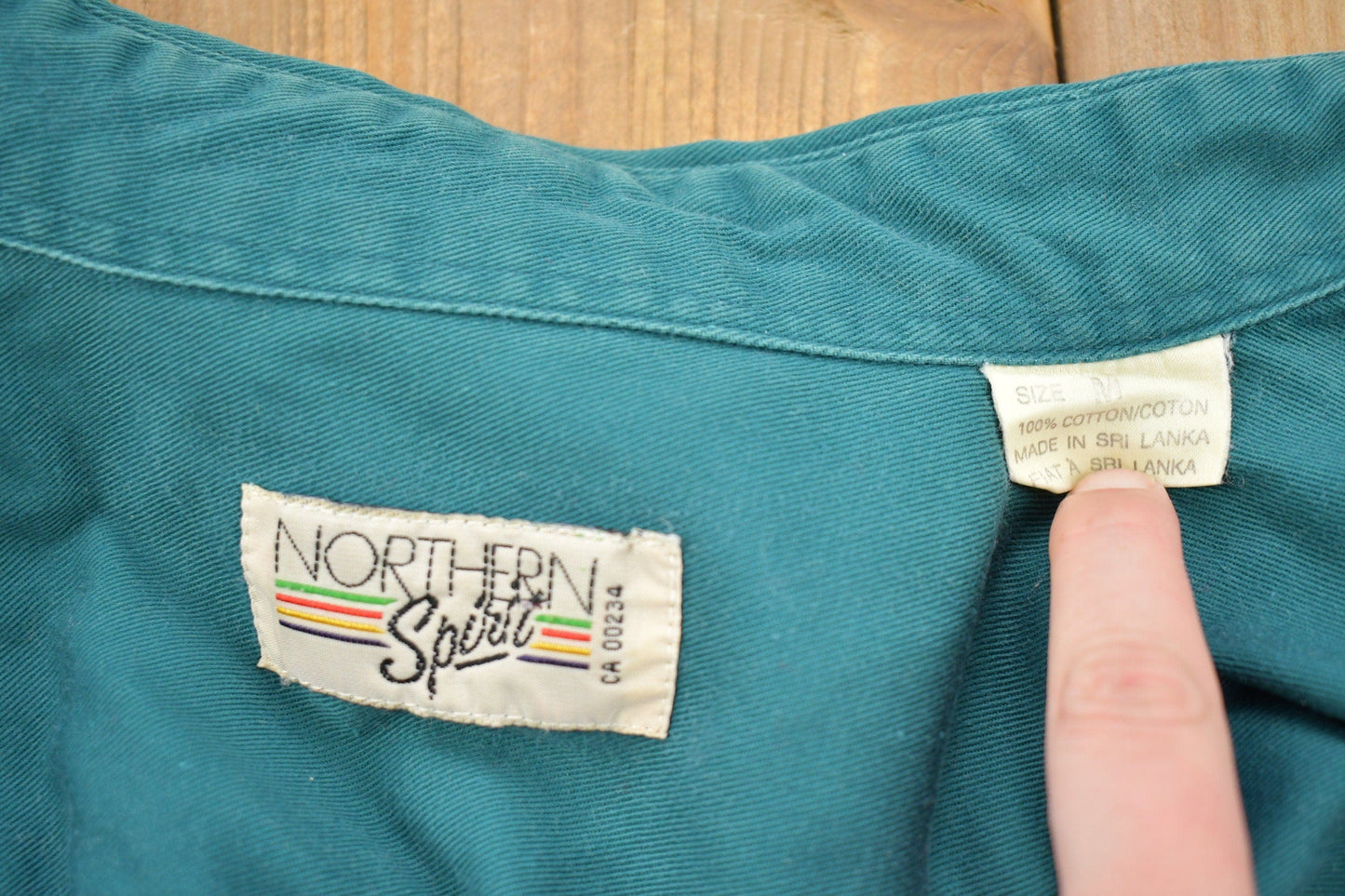 Vintage 1990s Blank Green Button Up Shirt Men's Medium from propervintagecanada