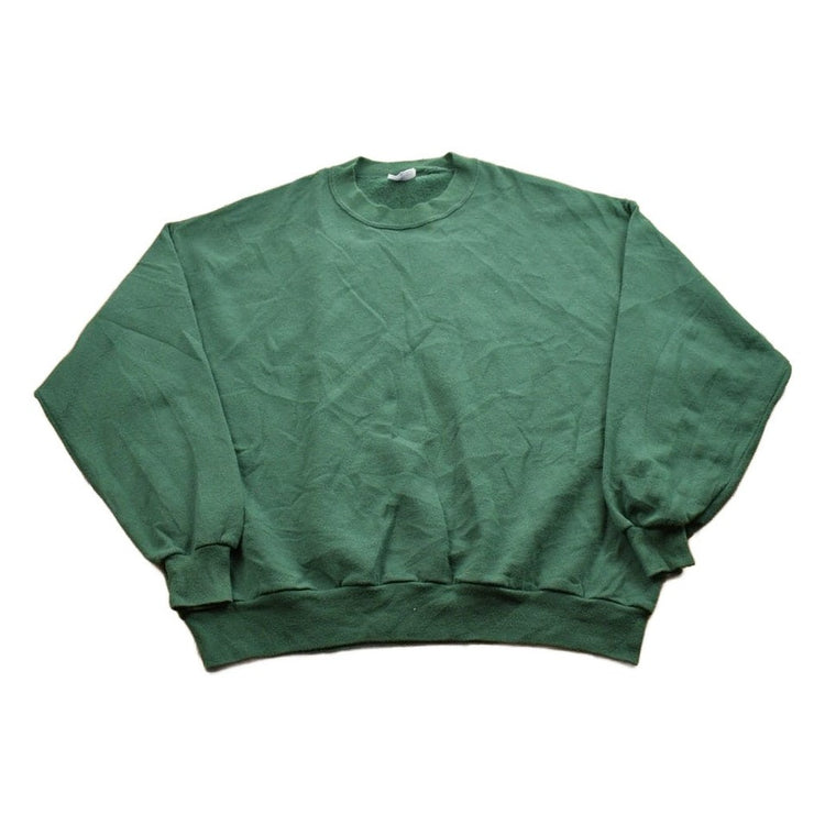 Vintage 1990s Blank Green Crewneck Sweatshirt Men's 2XL from propervintagecanada