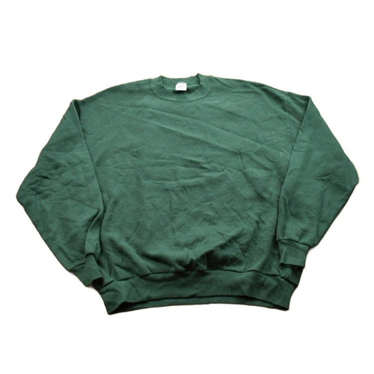 Vintage 1990s Blank Green Crewneck Sweatshirt Men's Large from propervintagecanada