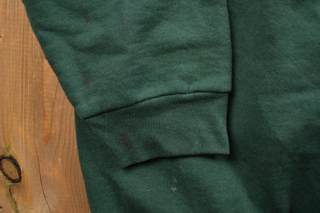 Vintage 1990s Blank Green Crewneck Sweatshirt Men's XL from propervintagecanada