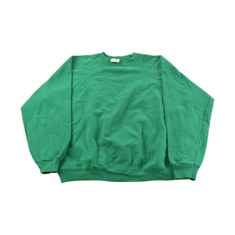 Vintage 1990s Blank Green Hanes Sport Crewneck Sweatshirt Men's L from propervintagecanada