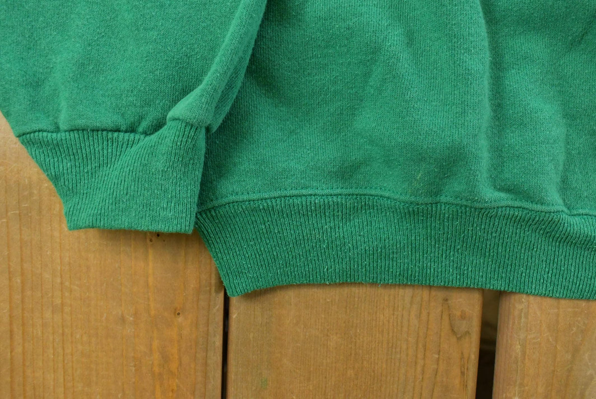 Vintage 1990s Blank Green Hanes Sport Crewneck Sweatshirt Men's L from propervintagecanada