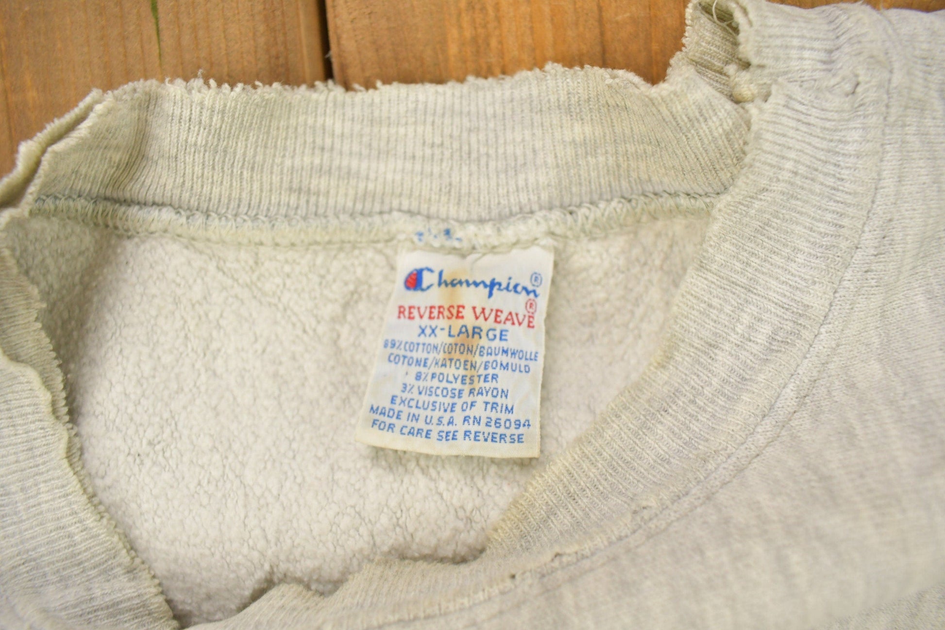 Vintage 1990s Blank Grey Champion Reverse Weave Crewneck Men's XL from propervintagecanada