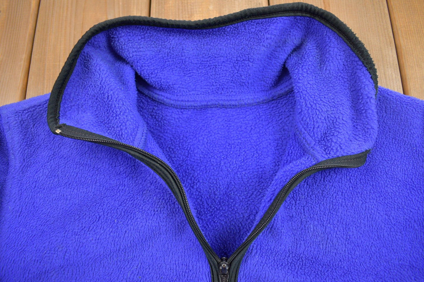 Vintage 1990s Blank Half-Zip Fleece Sweater Men's Medium from propervintagecanada