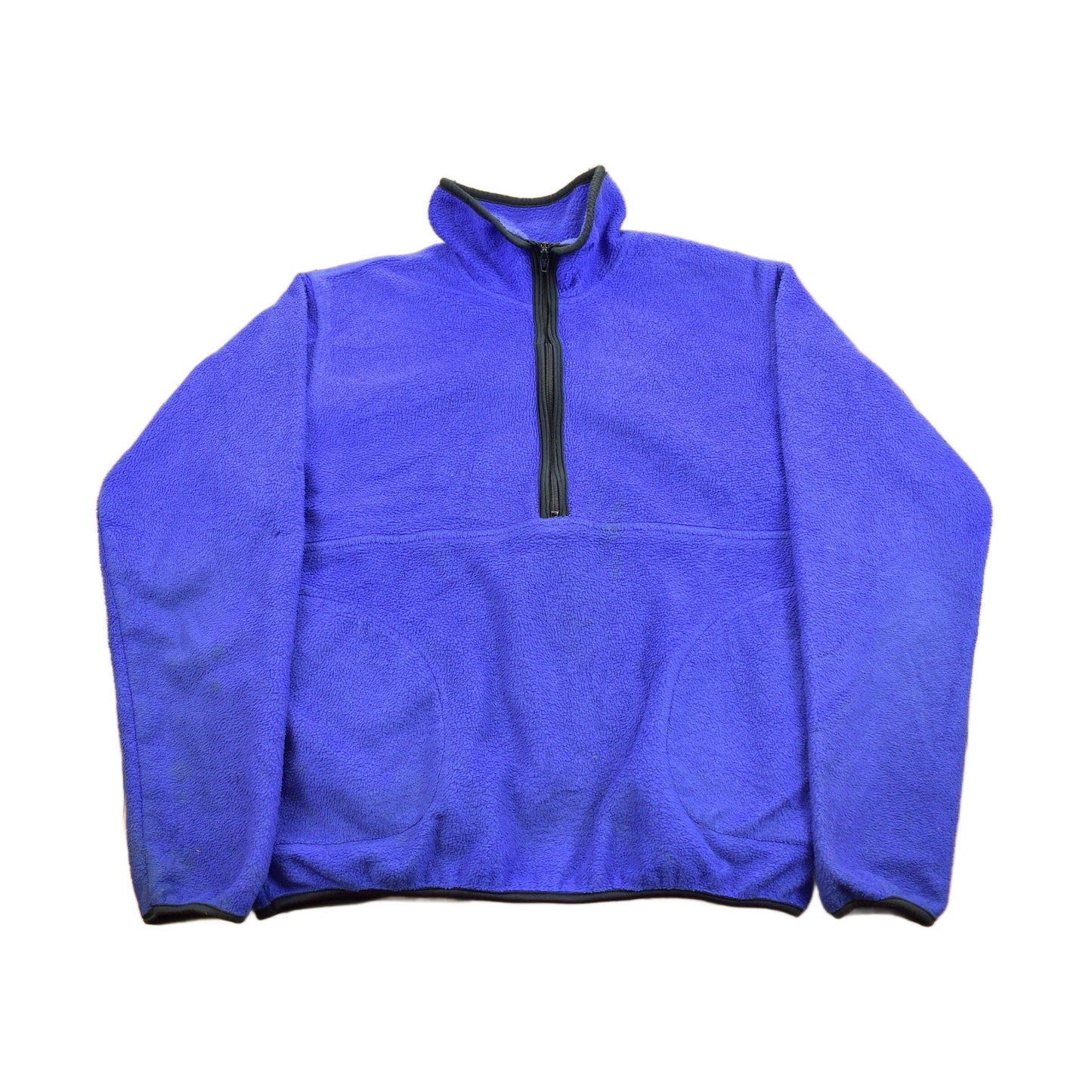 Vintage 1990s Blank Half-Zip Fleece Sweater Men's Medium from propervintagecanada