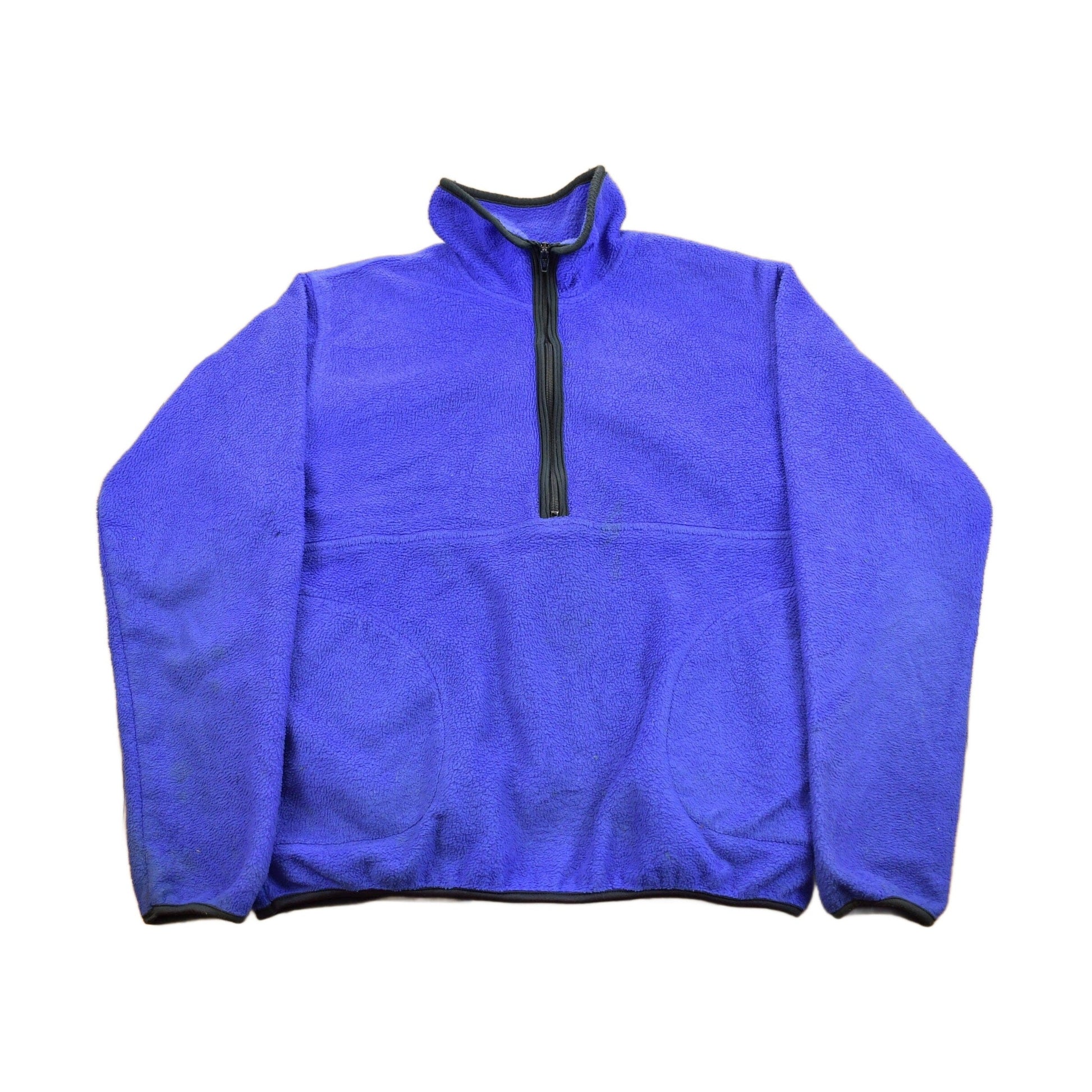 Vintage 1990s Blank Half-Zip Fleece Sweater Men's Medium from propervintagecanada