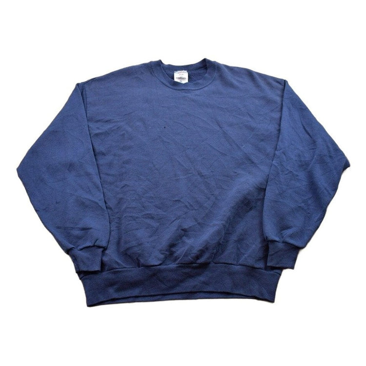 Vintage 1990s Blank Navy Blue Crewneck Sweatshirt from propervintagecanada