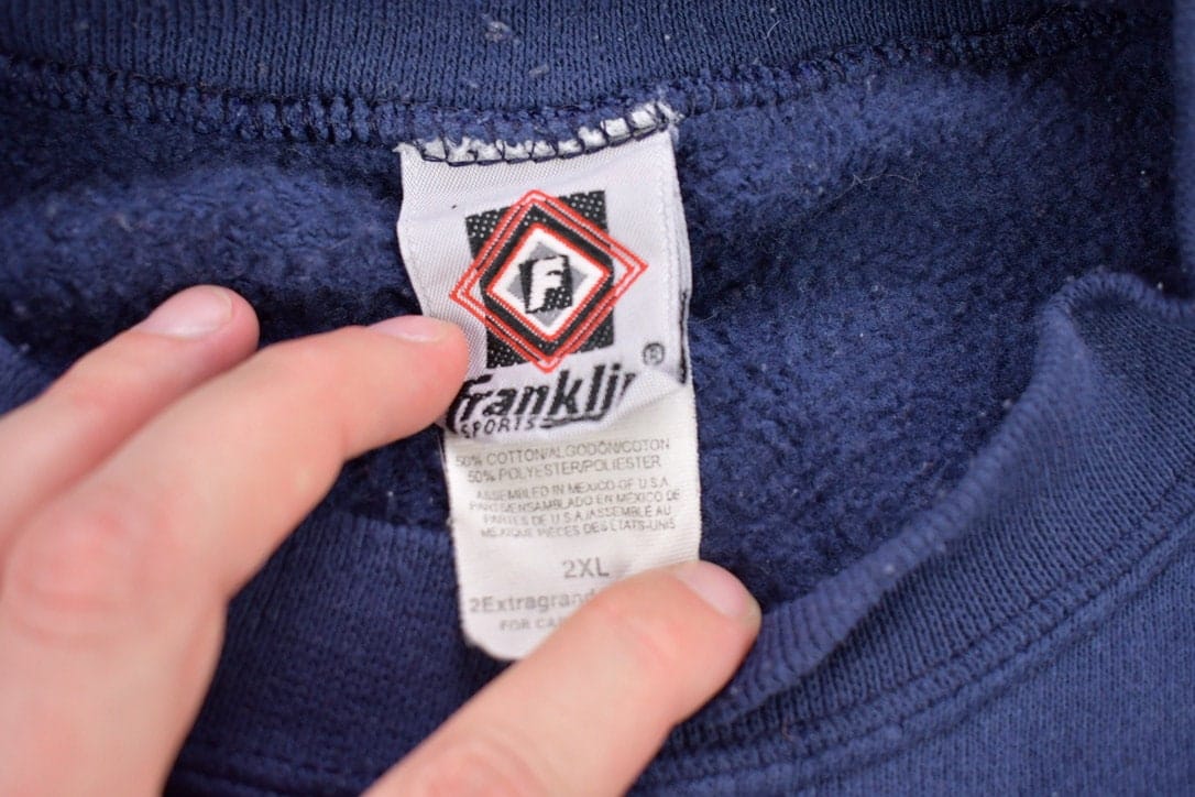 Vintage 1990s Blank Navy Blue Crewneck Sweatshirt Men's 2XL from propervintagecanada