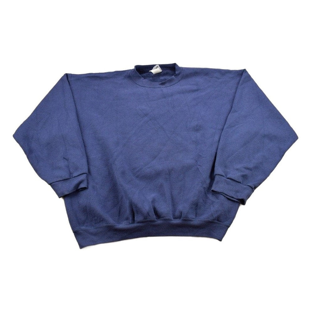 Vintage 1990s Blank Navy Blue Crewneck Sweatshirt Men's 2XL from propervintagecanada