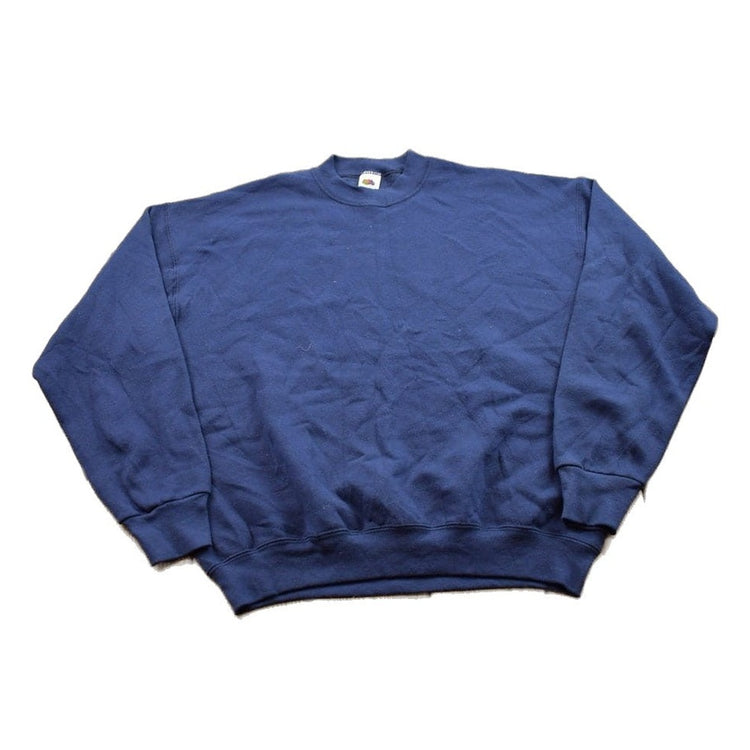 Vintage 1990s Blank Navy Blue Crewneck Sweatshirt Men's Large from propervintagecanada