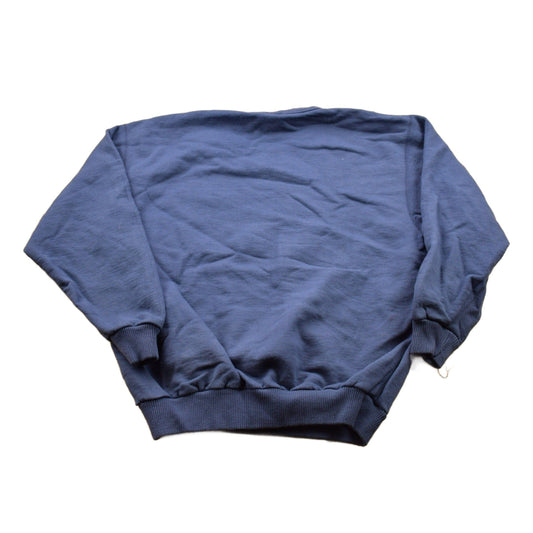Vintage 1990s Blank Navy Blue Crewneck Sweatshirt Men's Small from propervintagecanada