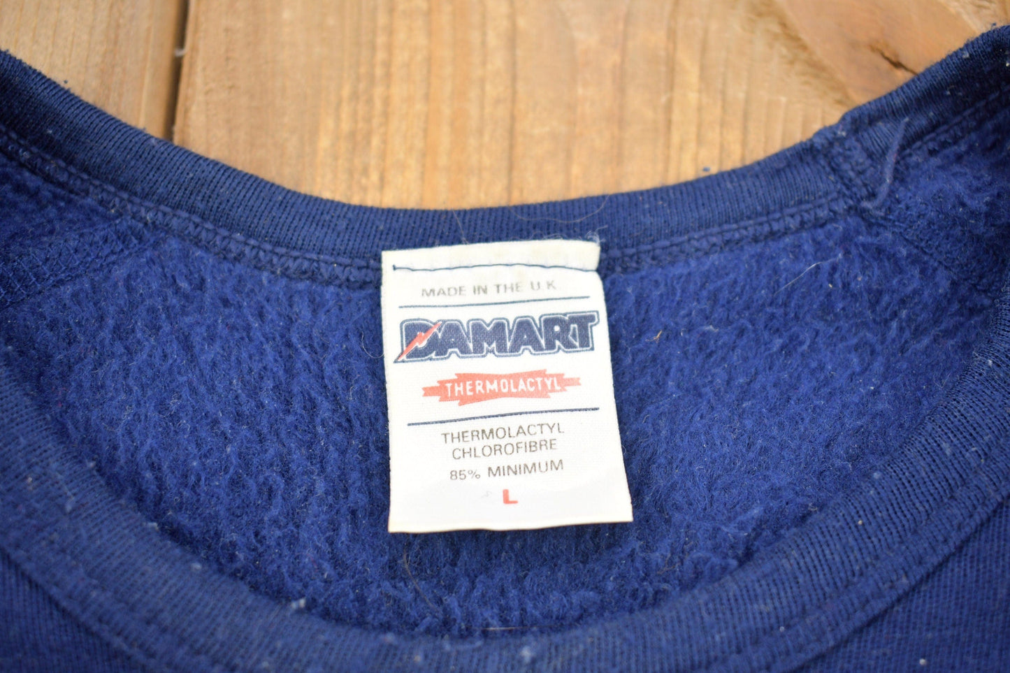 Vintage 1990s Blank Navy Blue Crewneck Sweatshirt Men's Small from propervintagecanada