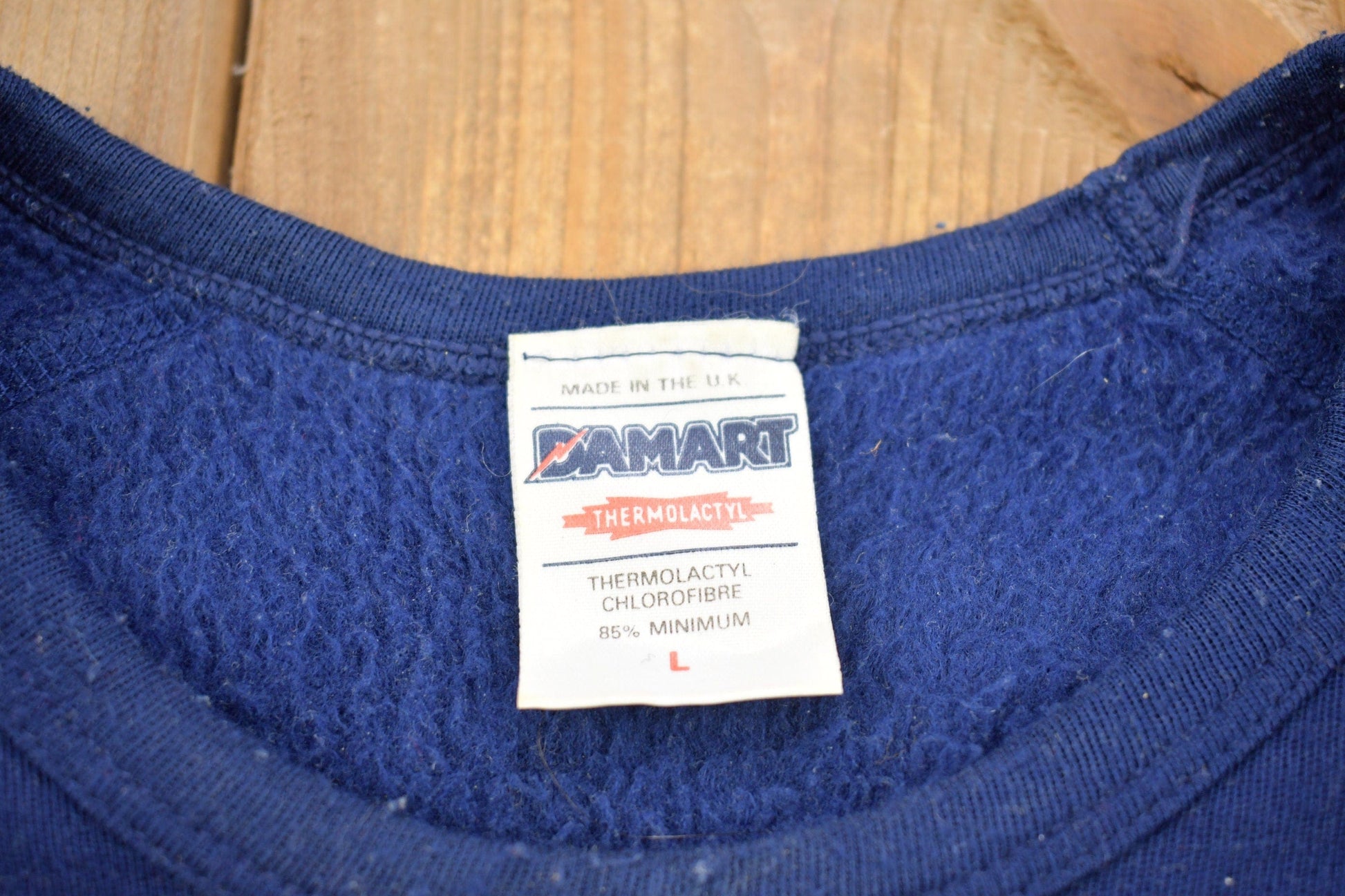Vintage 1990s Blank Navy Blue Crewneck Sweatshirt Men's Small from propervintagecanada