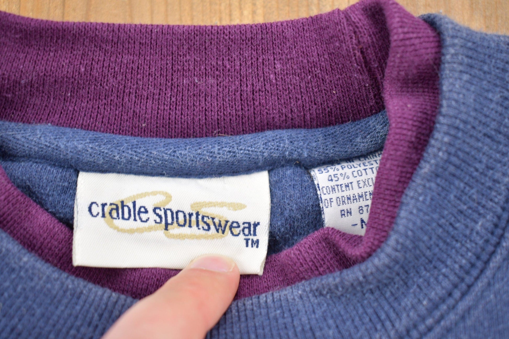 Vintage 1990s Blank Navy Blue Crewneck Sweatshirt Men's Small from propervintagecanada