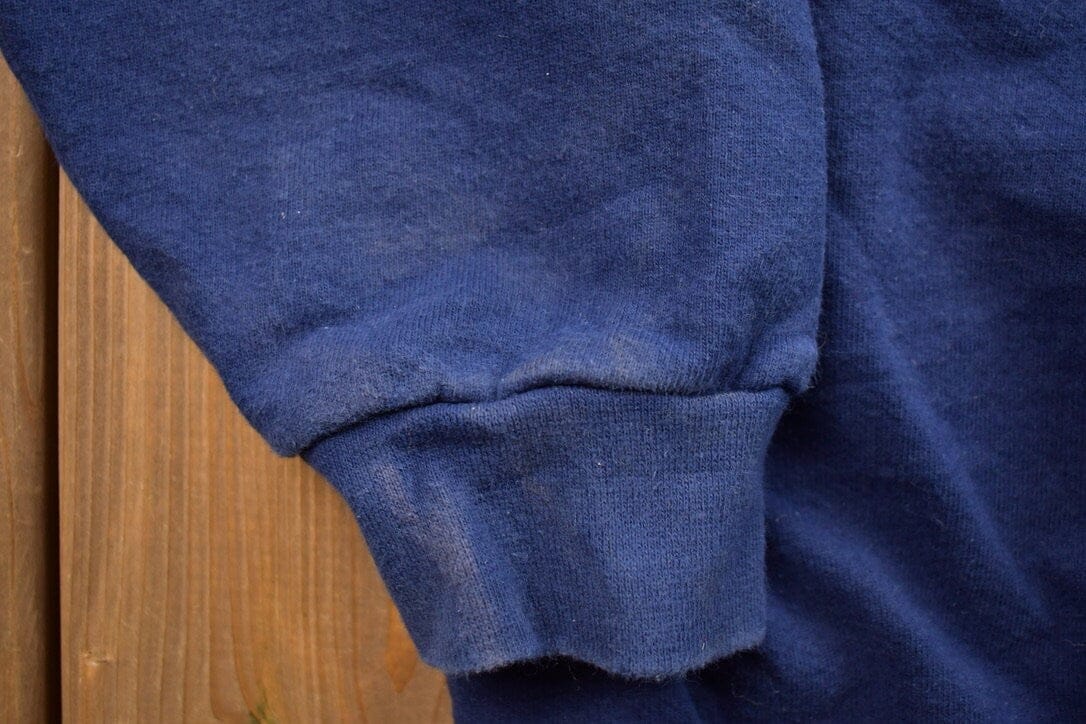 Vintage 1990s Blank Navy Blue Crewneck Sweatshirt Men's XL from propervintagecanada